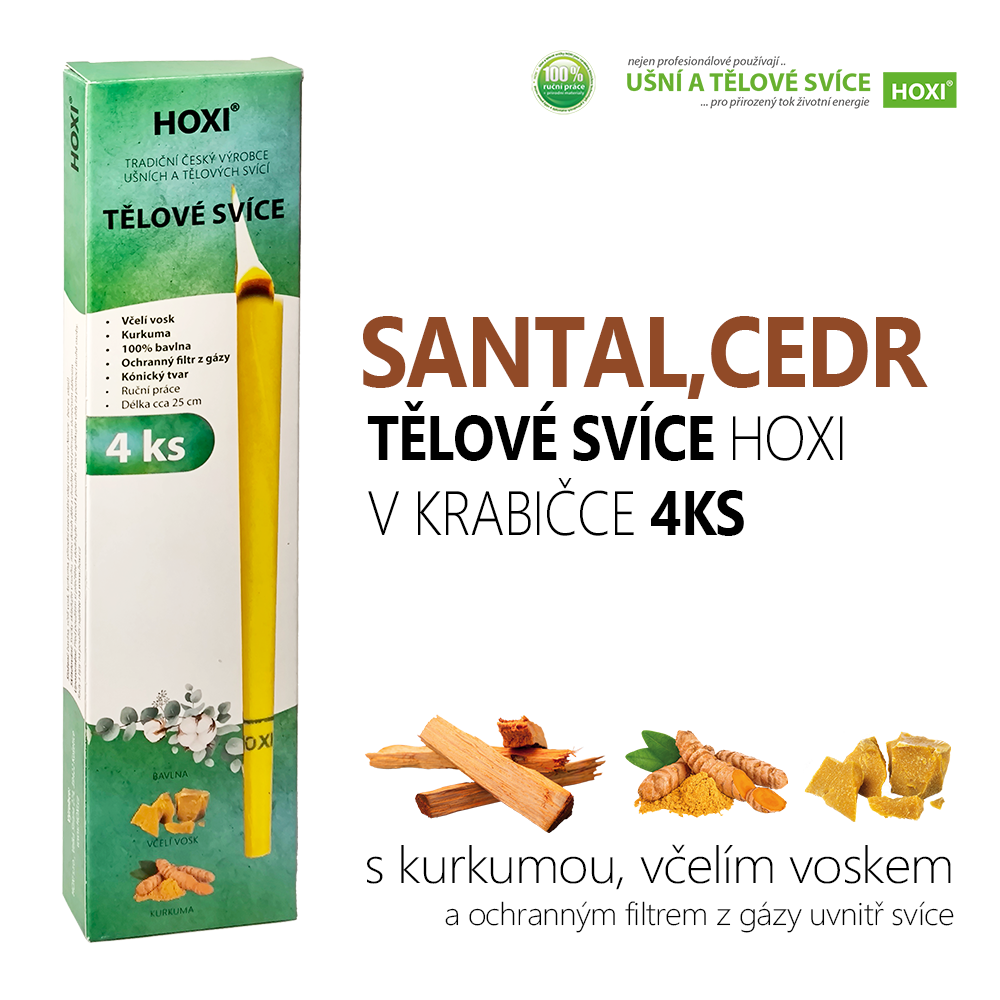 TELOVE svice HOXI SANTAL-CEDR-4ks krabicka - 01